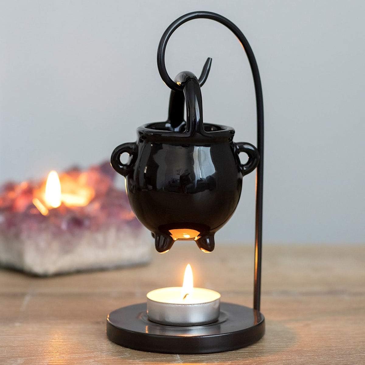 something different Spirit of Equinox Hanging Cauldron Pagan Oil Burner Witches Witchcraft Home Decor Black Wax Warmer Aroma Diffuser Candle Tealight