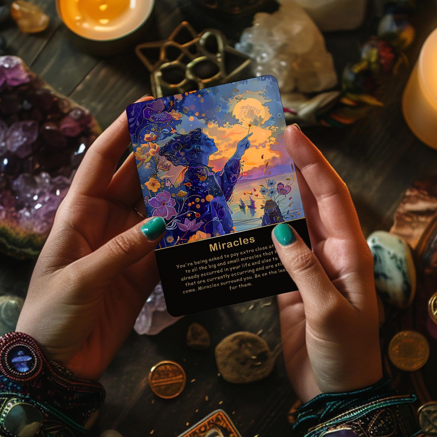 Akashic Oracle Cards, Oracle Cards and tarot cards for Beginners, Energy Healing Oracle Cards, 75 Oracle Cards to Reveal Soul's Truth, Clear Karmic Influences.